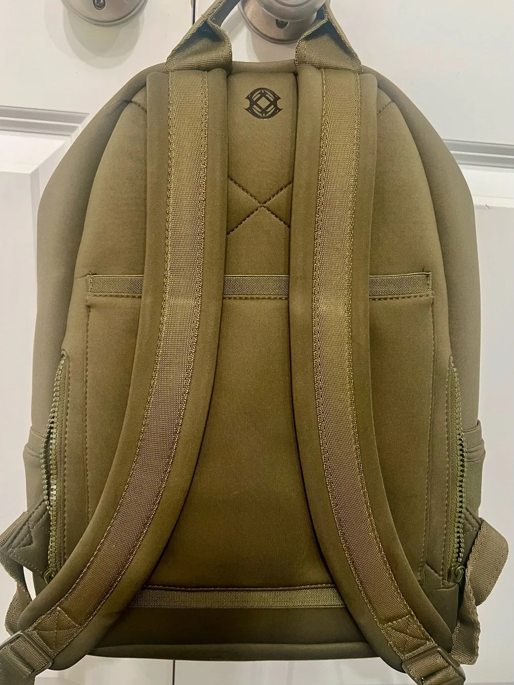 Dagne Dover Dakota Neoprene Backpack Olive Green Medium Travel Laptop Bag